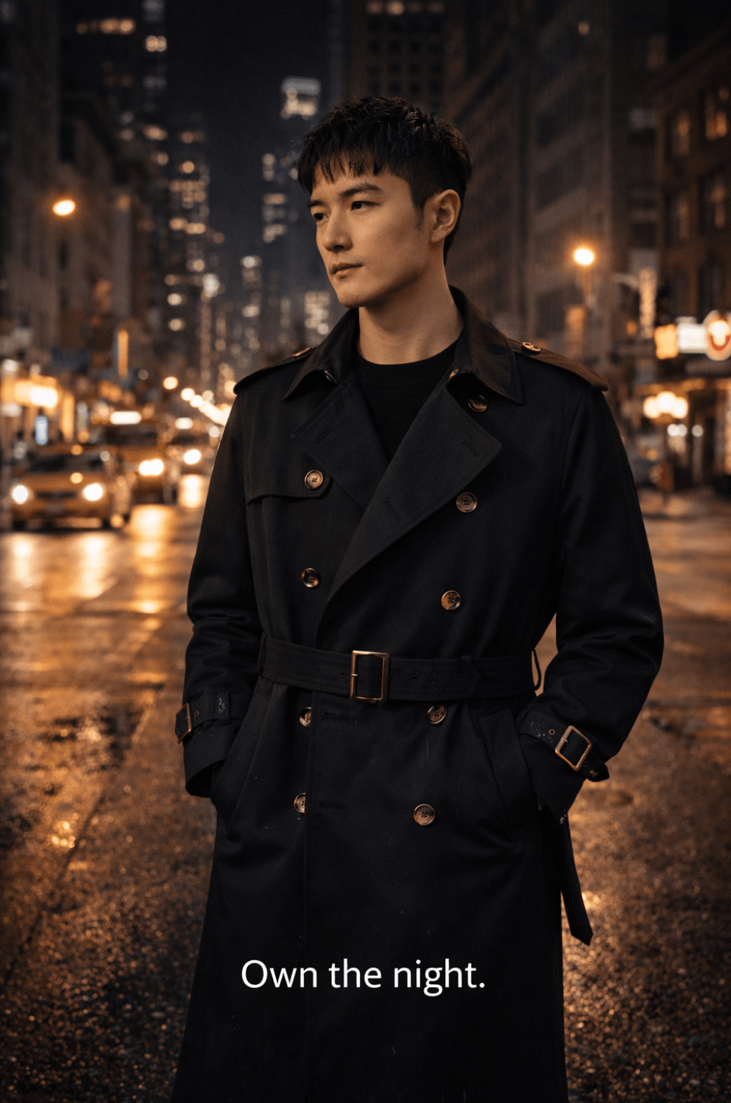 Herren-Trenchcoat mit zweireihiger Knopfleiste