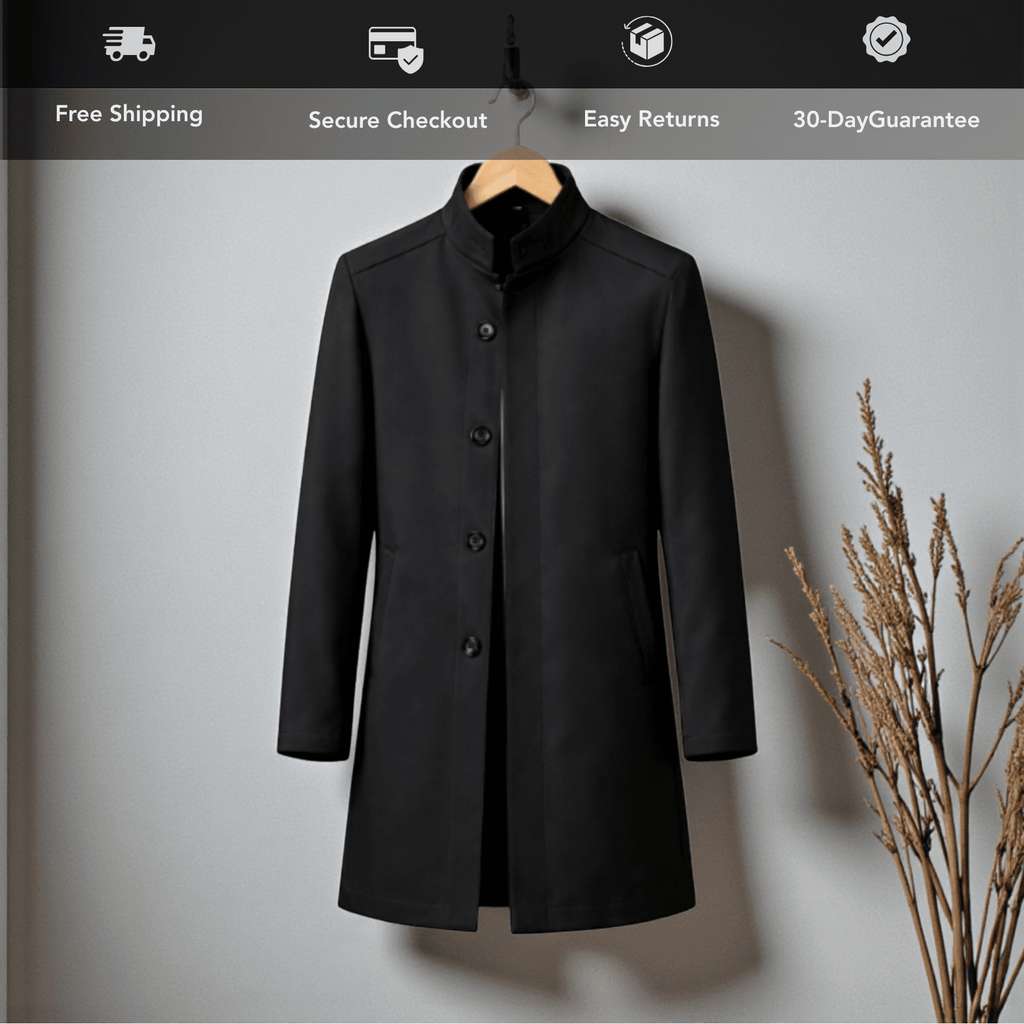Herren-Trenchcoat mit Stehkragen