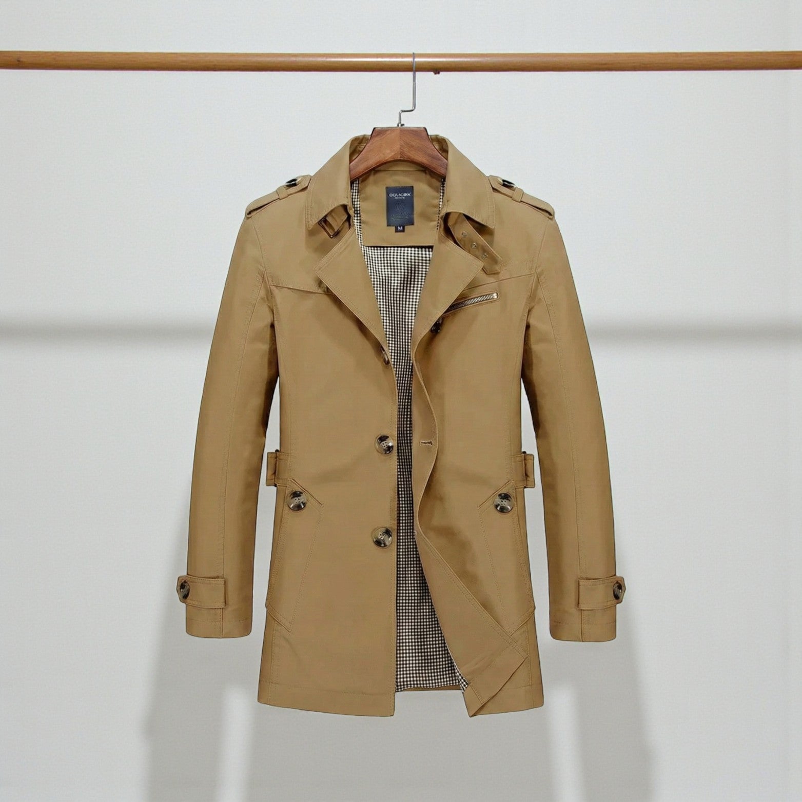Men's Single-Breasted Trench Coat