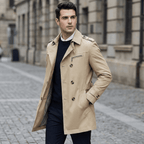 Men's Single-Breasted Trench Coat