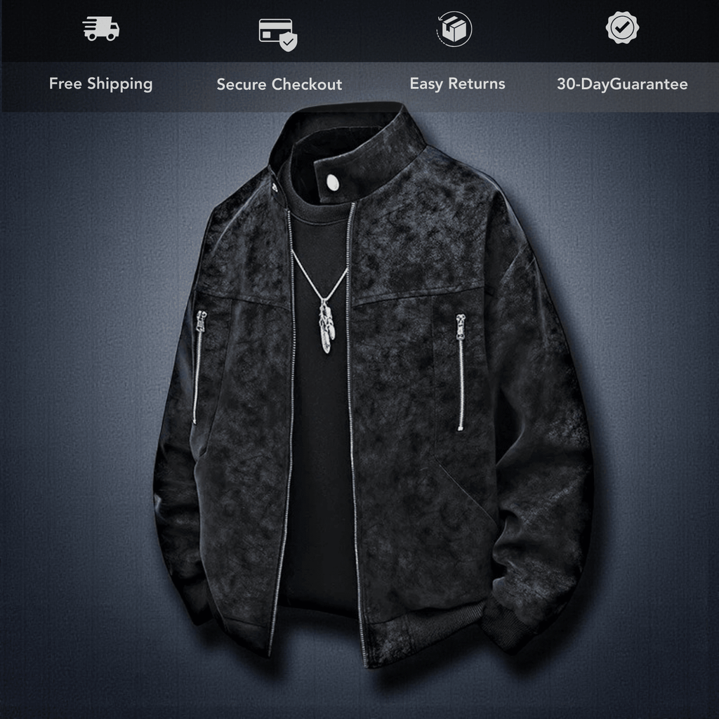 Men's Tie-Dye PU Leather Jacket