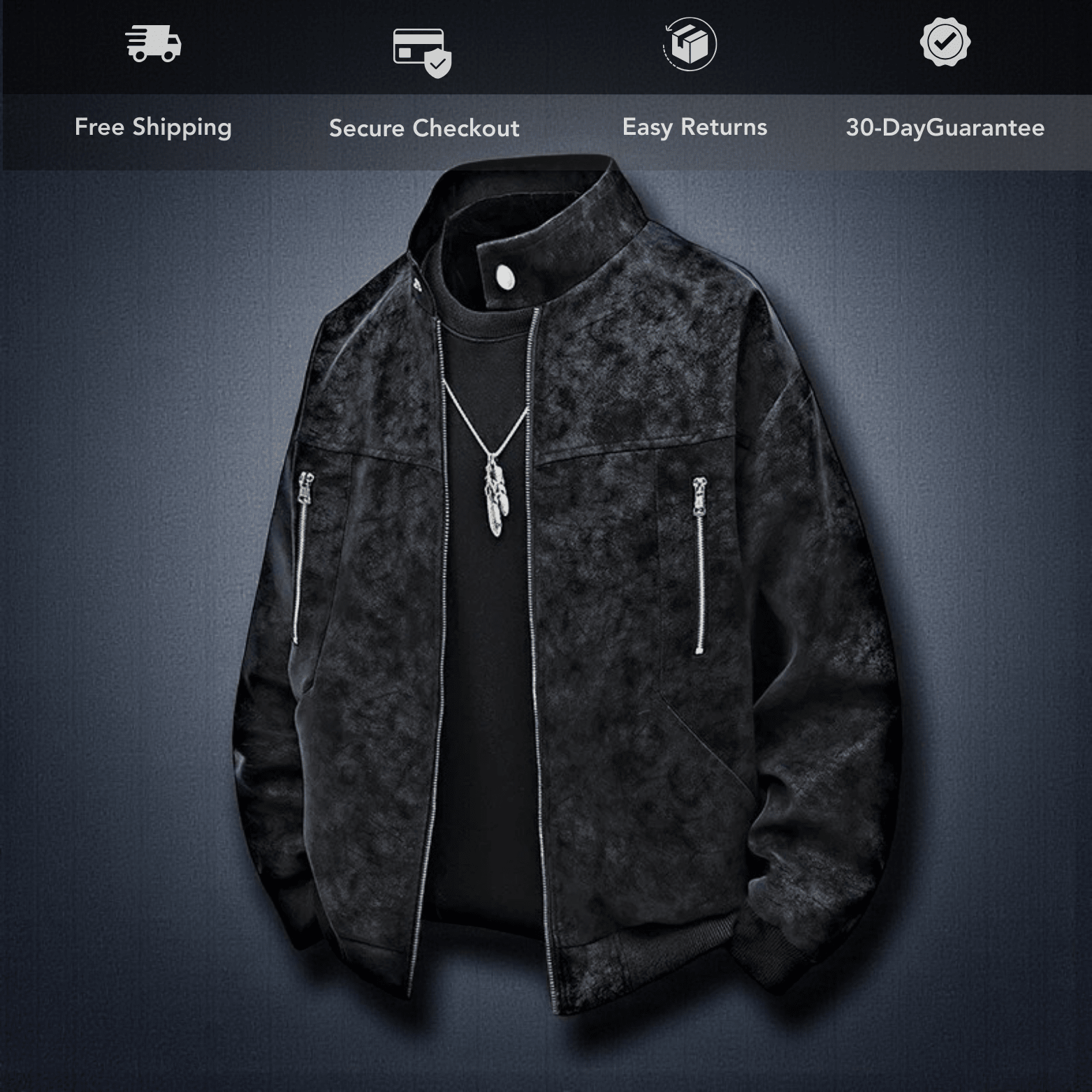Men's Tie-Dye PU Leather Jacket