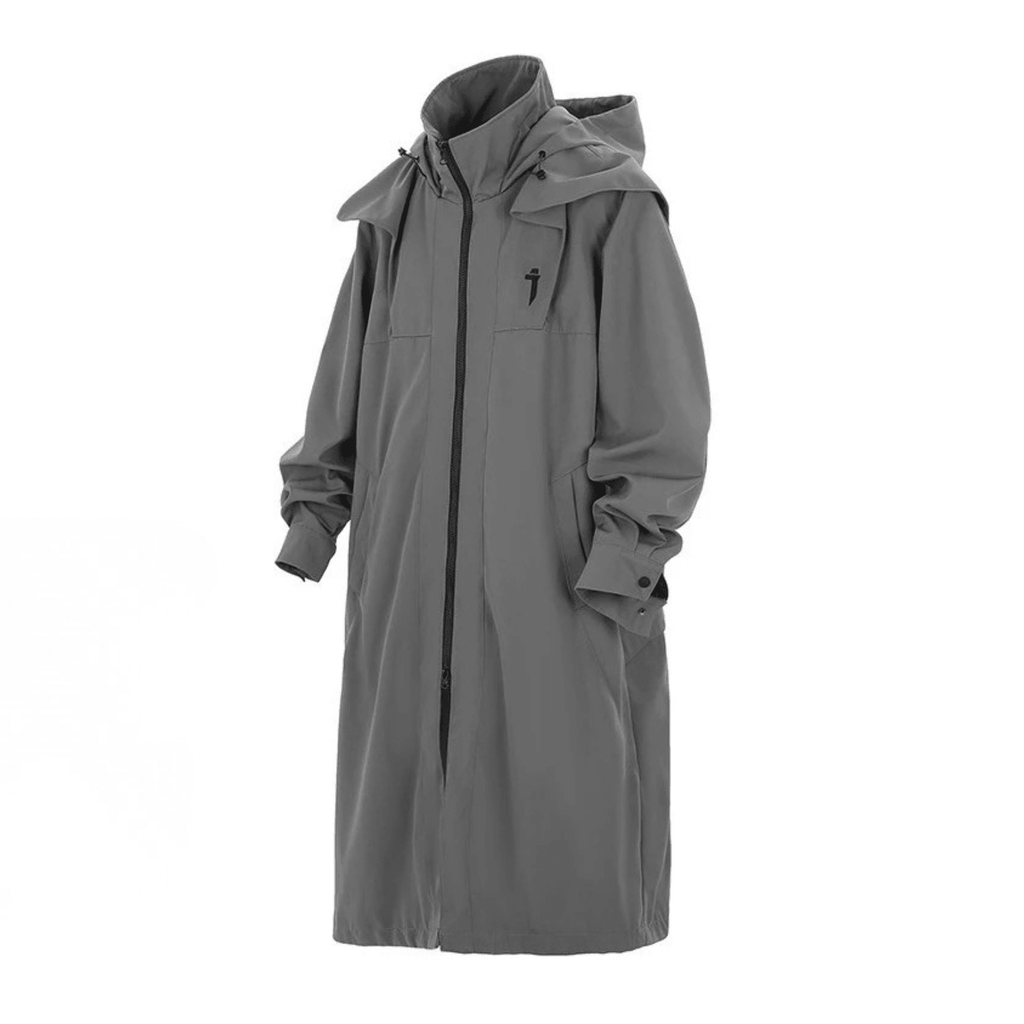 Lange taktische Techwear-Trenchjacke für Herren – Wintermantel