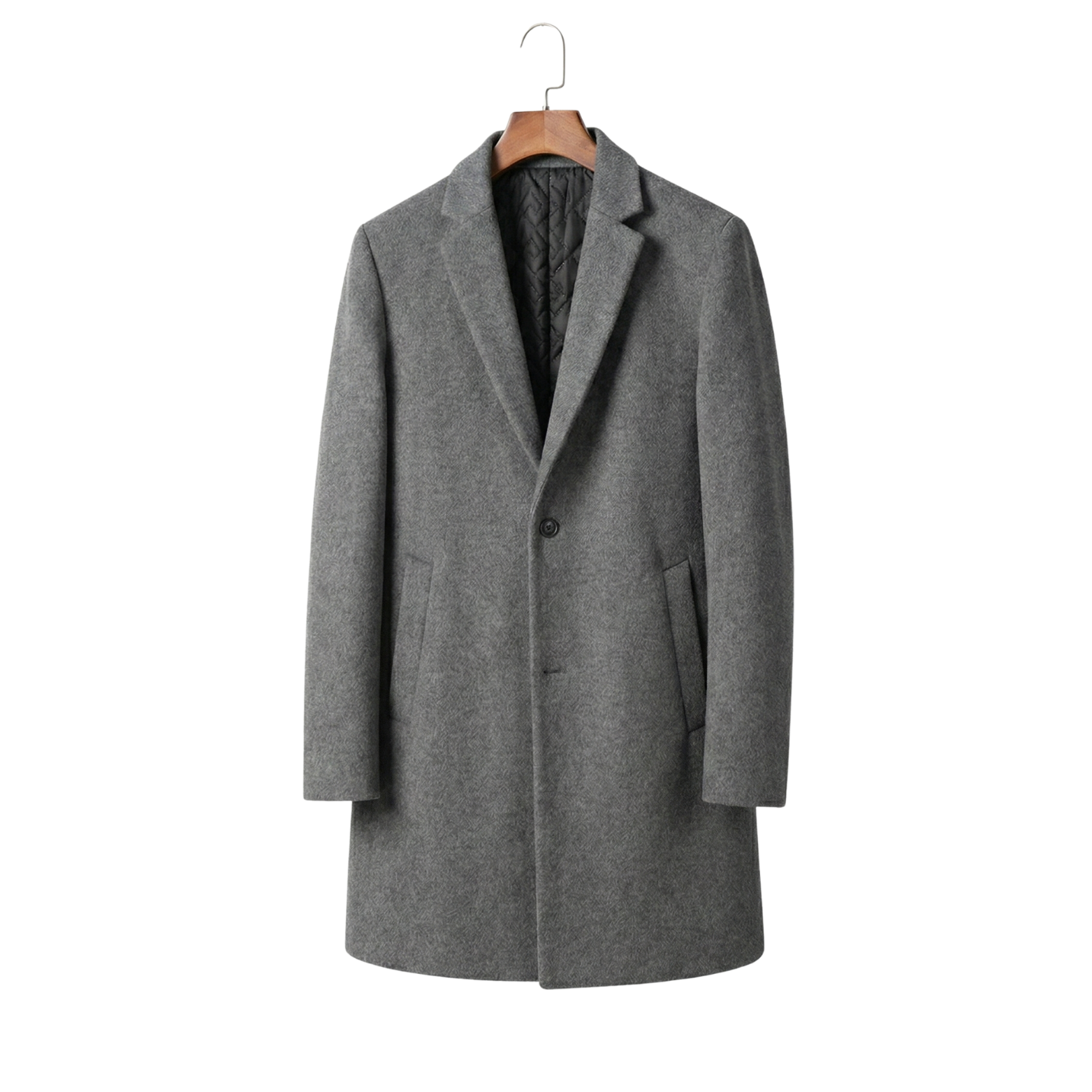 Men's Long Wool Blend Overcoat