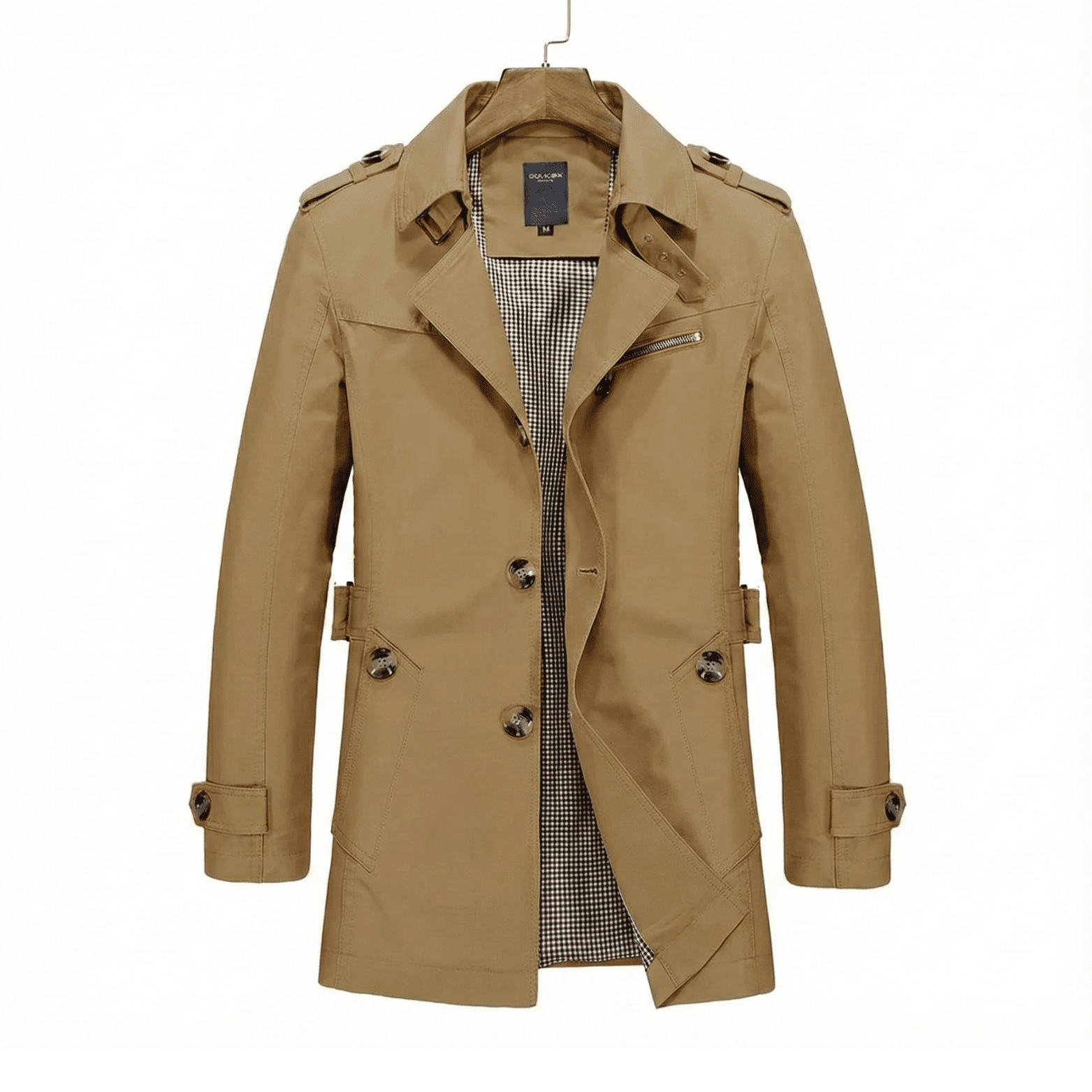 Men's Single-Breasted Trench Coat
