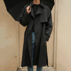 Men's Double-Breasted Trench Coat – Mid-Length Windbreaker