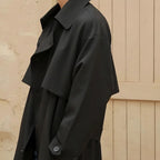 Men's Double-Breasted Trench Coat – Mid-Length Windbreaker