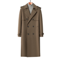 Men's Double-Breasted Trench Coat – Mid-Length Windbreaker
