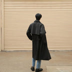 Men's Double-Breasted Trench Coat – Mid-Length Windbreaker