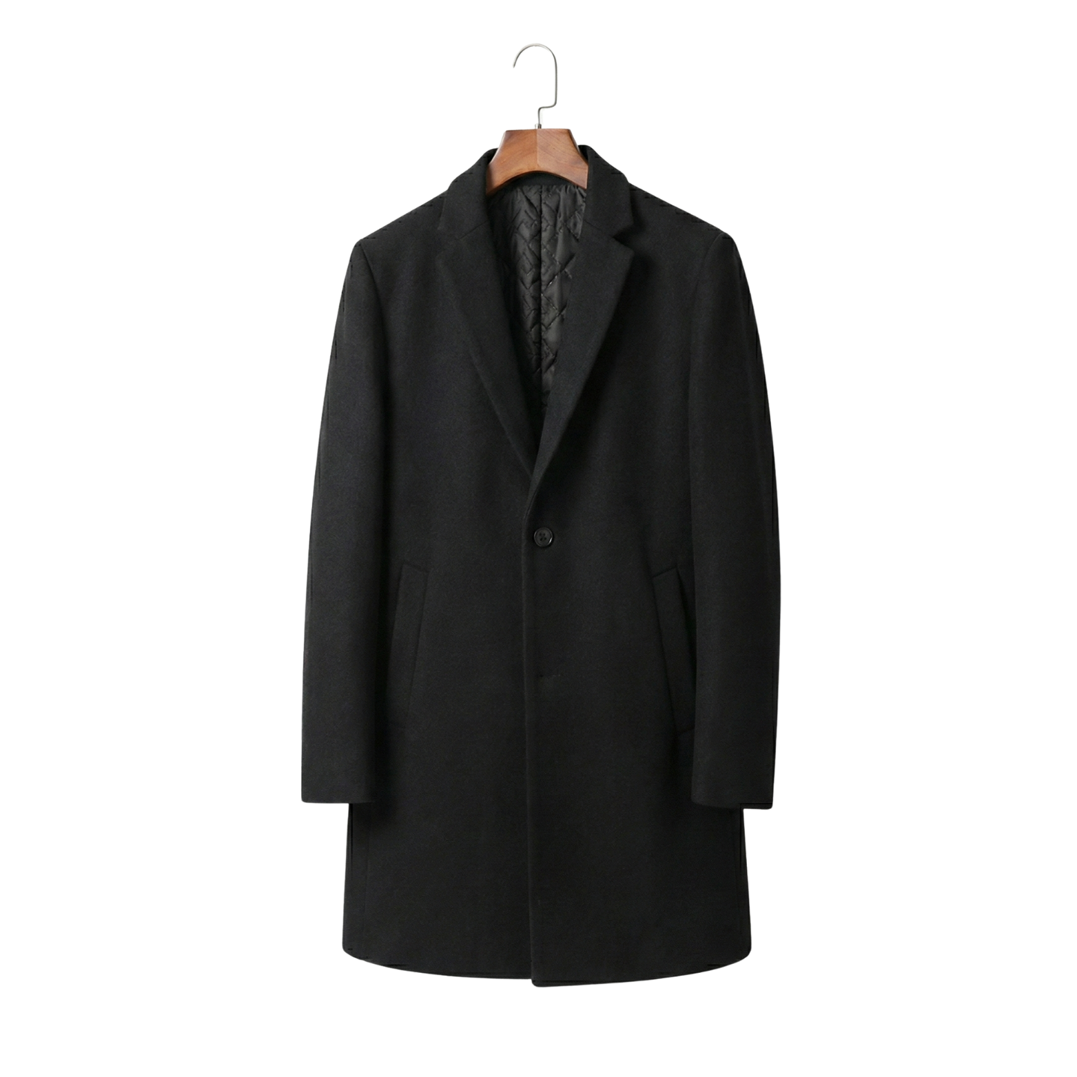 Men's Long Wool Blend Overcoat