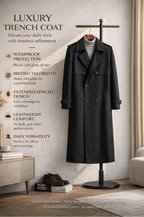 Men's Double-Breasted Trench Coat – Mid-Length Windbreaker